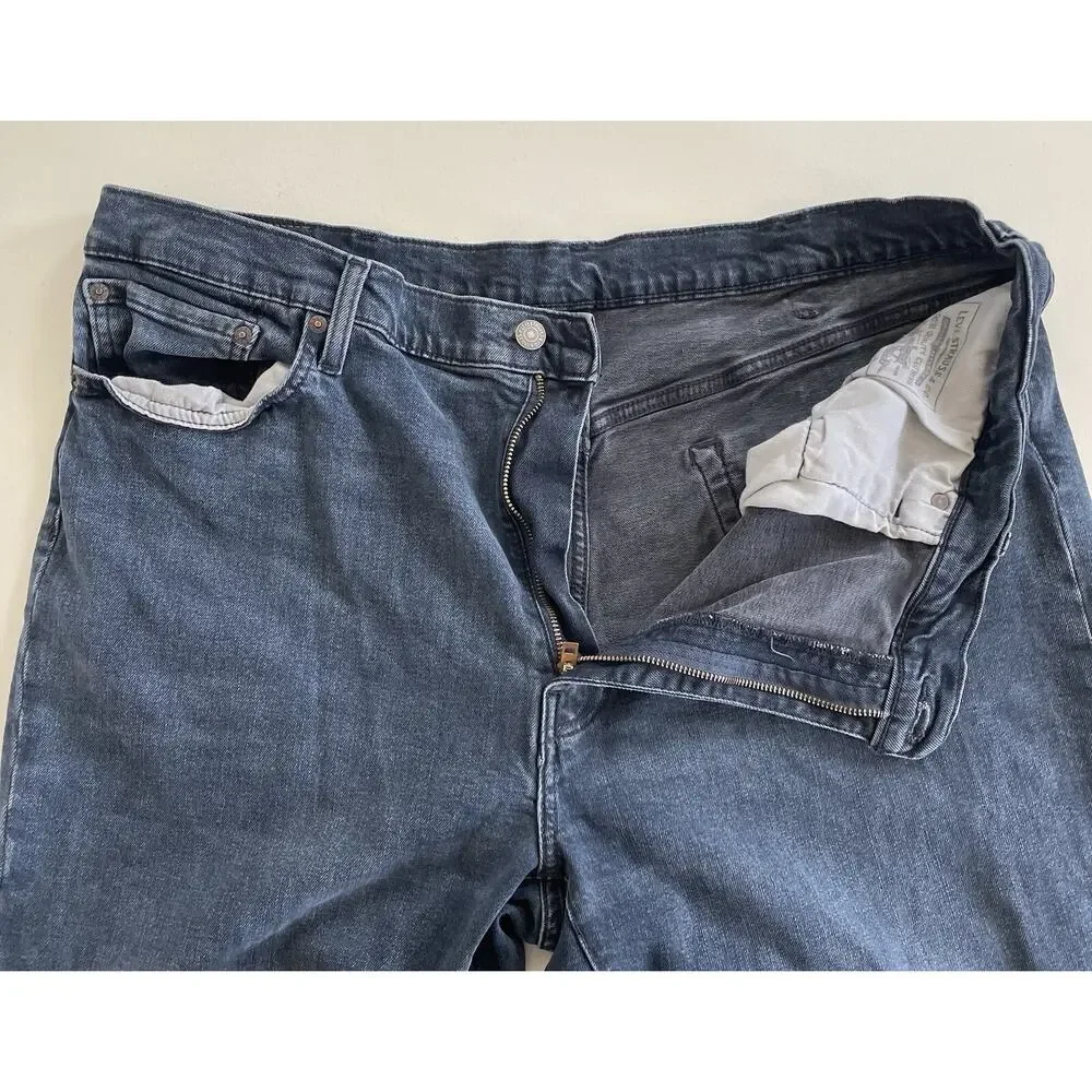 Men's Levi's 505 Premium Medium Blue Wash Denim Jeans Straight Mid Rise 42x32